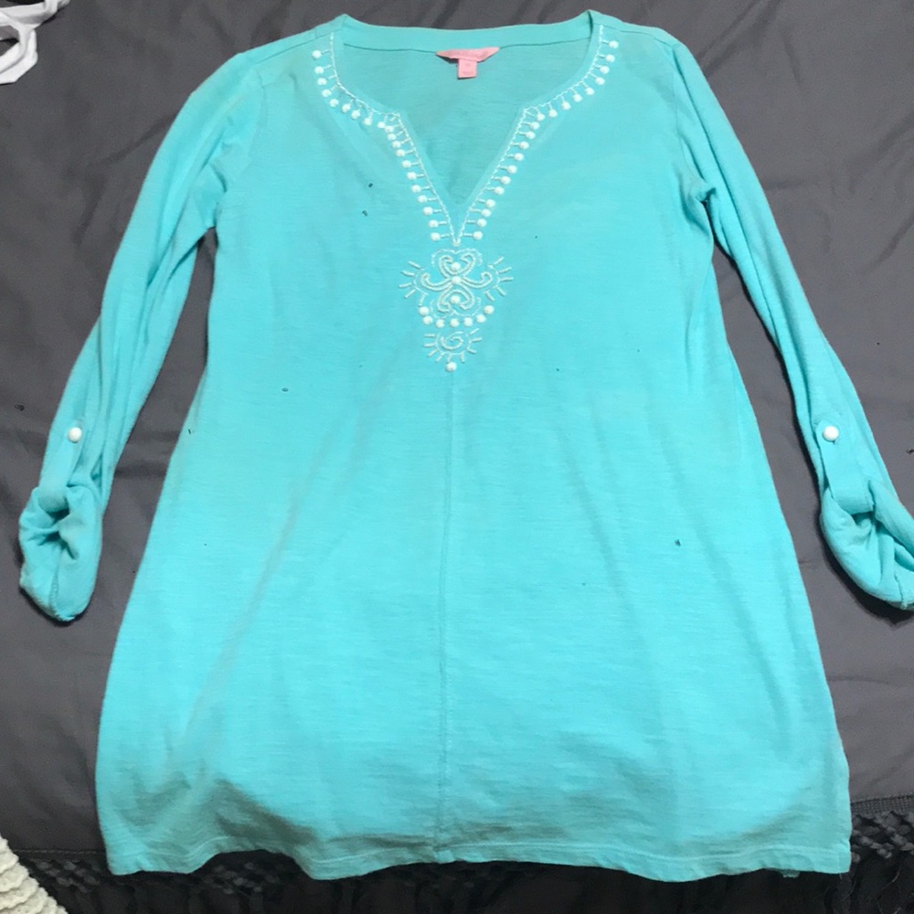 Lily Pulitzer Blue Tunic w/ beading